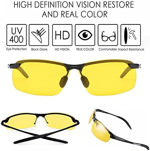 Óculos de condução noturna de ciclismo para homens Mulheres anti-Glare Night Vision Glasses para dirigir lente de visão