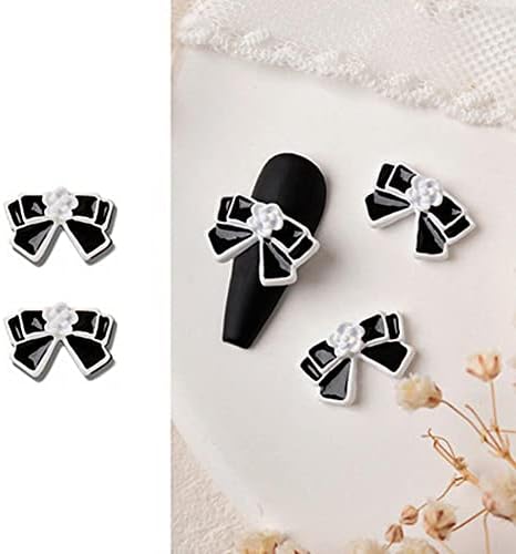 10pcs unhas artes jóias anti -sonhas decors de manicure brancas pretas -ornamentos -