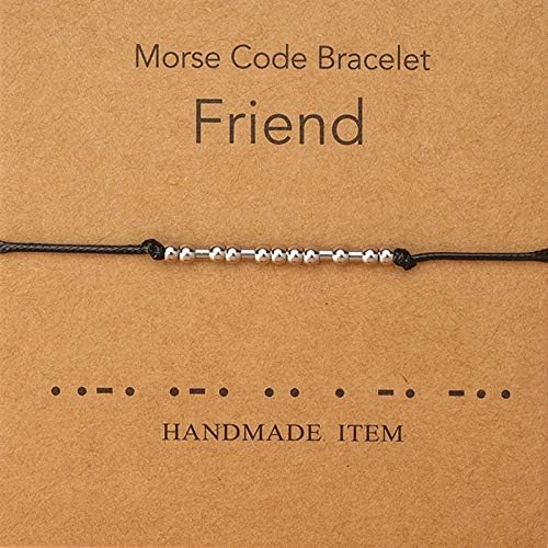 Bling morse colorido Bracelets de aço inoxidável no cordão de seda Funny Friendship Birthday Gifts Para Mom Lover Inspirational