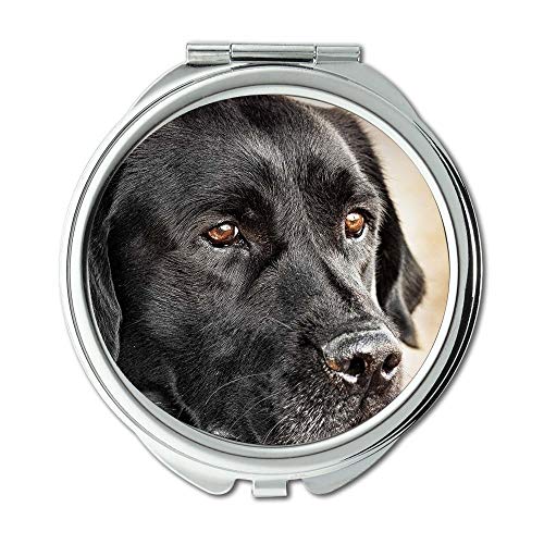 Espelho, espelho de maquiagem, cães coloridos Labrador Dog HD, espelho de bolso, ampliação de 1 x 2x