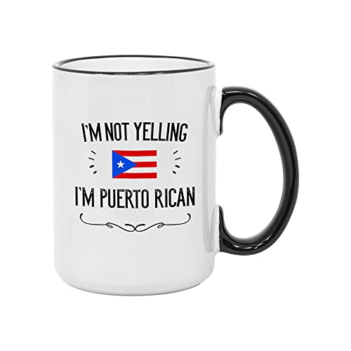 Funções engraçadas de Porto Rico e presentes. Não estou gritando que sou caneca de café porto -riquenha. Idéia de presente para homens