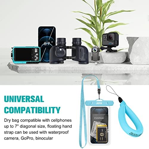 JOTO 6 pacote de telefone universal e impermeável pacote de bolsas com 1 bolsa impermeável universal + 1 pulseira flutuante para câmera
