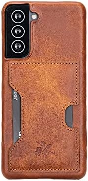 Venito Florence Leather Cartlet Caixa de telefone compatível com Samsung Galaxy S21 - Extra Seguro com bloqueio de RFID - carteira