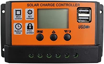 Controlador de Carga Solar PWM DIGISHUO, 12V/24V 60A Painel solar Regulador de bateria Controlador de carga Dual USB LCD Display