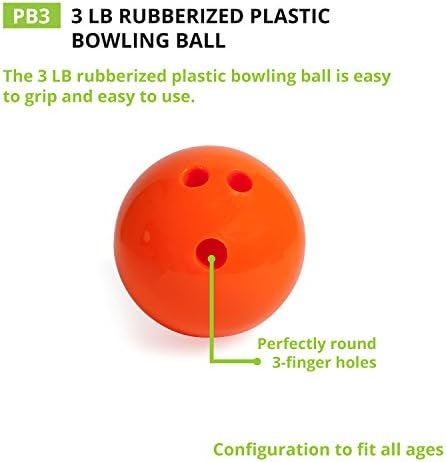 Bola de boliche de plástico esportivo campeão: bola macia emborrachada para treinamento e jogos infantis, laranja