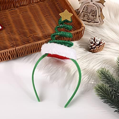 Bandas de Natal de Natal Topper de árvore de Natal com sinos Papai Noel Hats Acessórios para Headwear de férias em massa,