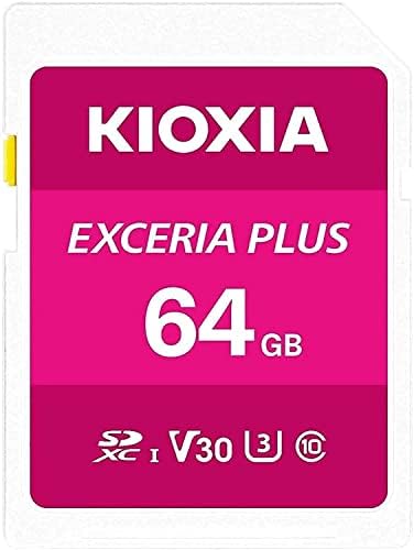 Kioxia 64 GB Exteria Plus SD Memory Card SDXC UHS-I U3 Classe 10 V30 4K Gravação de vídeo LNPL1M064GG4