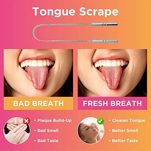 Radador de língua Nidi - limpador de língua de aço inoxidável premium para sua língua - ferramenta de língua de cuidados orais para