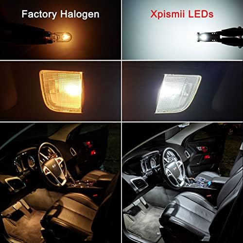 Xpismii 6 peças 6000K Corolla branca LED Interior Light Kit Pacote Substituição para Toyota Corolla 2003-2012 2013 2014 2015