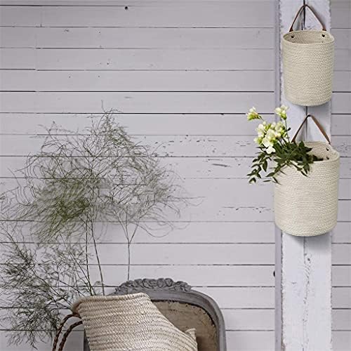 N/A` cesta de cesta de armazenamento cesta de corda de algodão com cesta de roupas de cesto de cesta de flores cesta de armazenamento pendurada na parede