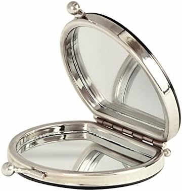 Xigua Buffalo Buffalo Buffalo espelho de maquiagem compacta com lente de ampliação, espelho de maquiagem portátil, elegante espelho dobrável portátil para bolsa, bolsa, bolso