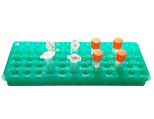 Rack de tubo de microcentrífuga de polipropileno, rack de microtubos de 60 poços, verde, pacote de dois