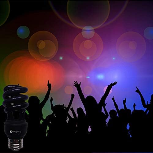 CFL Fluorescente Fluorescente Black Bulbo colorido Lâmpada T2 Spiral, 13W, lâmpadas pretas de Base Média E26 para brilho no escuro 120V, UL listado, luz preta - UV