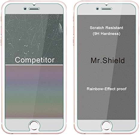 Mr.Shield [3-Pack] projetado para iPhone 8 / iPhone 7 [vidro temperado] Protetor de tela [Japan Glass with 9H Durura] com substituição ao longo da vida