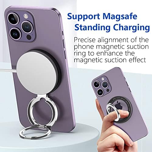 Kinizuxi Dual anel de anel de anel de telefone para magsafe, suporte magnético do anel do telefone, suporte ajustável de anel de dedo ímã compatível com o iPhone 14/13/12 Series
