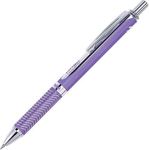 Pentel BL407VV Energel Alloy RT Pen de gel líquido retrátil.7mm, barril violeta, tinta violeta