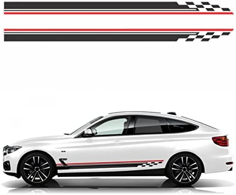 H2 Decalque Black Red Stripes Decalque para carros | Adesivos de adesivos de faixa de carro para capuz de carro, roda do carro, lado