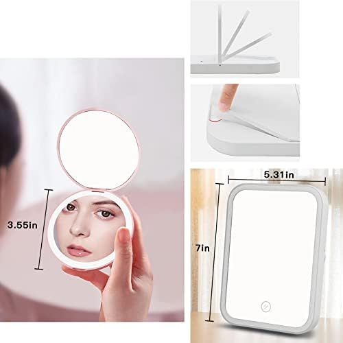 Baihu Pink Makeup Travel Box de armazenamento portátil de armazenamento portátil Partição ajustável, incluindo espelho