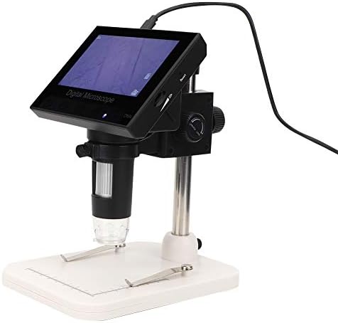 Microscópio, Display LCD de 4,3 polegadas 1000X Magnificação Ferramenta de Alto brilho ajustável com luzes LED para Inspeção e Laboratório Escolar Educação em casa