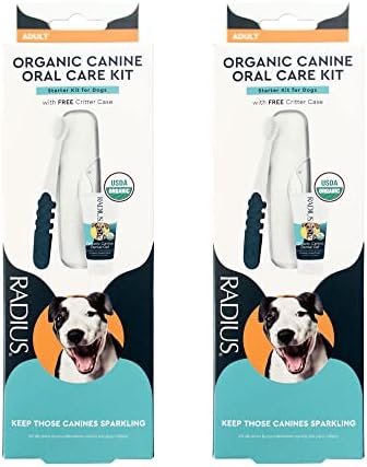 RADIUS USDA Soluções Dentárias Orgânicas Kit Adulto 2 unidades, inclui 1 escova de dentes de cachorro e 1 creme dental de 0,8