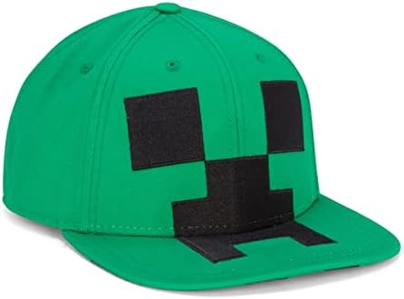 Minecraft Snapback Baseball Cap Hat com rosto de trepadeira, verde, tamanho único