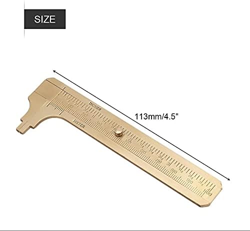 Medidor de calibre deslizante e régua de pinça vernier régua de medição da ferramenta de medição de escalas duplas mm/polegada Mini régua de bolso de latão 80mm 100mm opcional