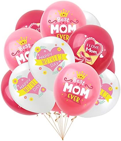 18 PCs felizes do dia das mães Balões de 12 polegadas do dia das mães Balões de látex Melhor mãe de todos