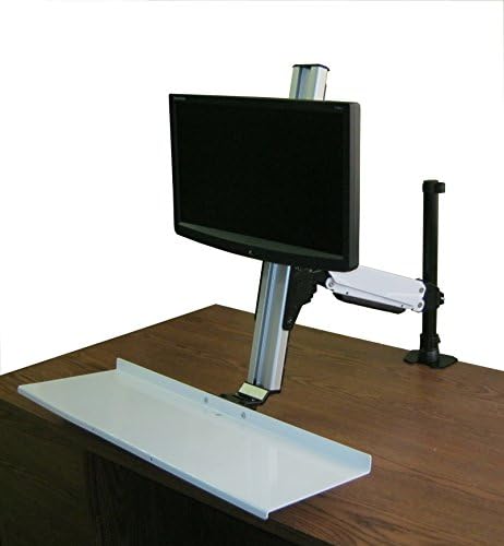 Rocelco - Altura ajustável ergonômica SIT SIT STAND MontA, monitor de até 27 polegadas, bandeja de teclado,