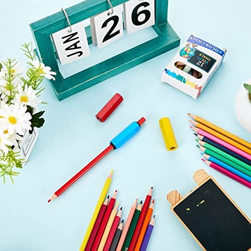 Gersoniel 3 peças Pesos de lápis coloridos kit pesos de lápis de metal ajuda a lápis ponderado portador de lápis para materiais de aprendizagem de autismo de caligrafia