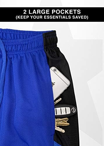 Iniciando 5 shorts de basquete masculino com bolsos, shorts de treino de ginástica atlética ativa para homens para homens shorts,