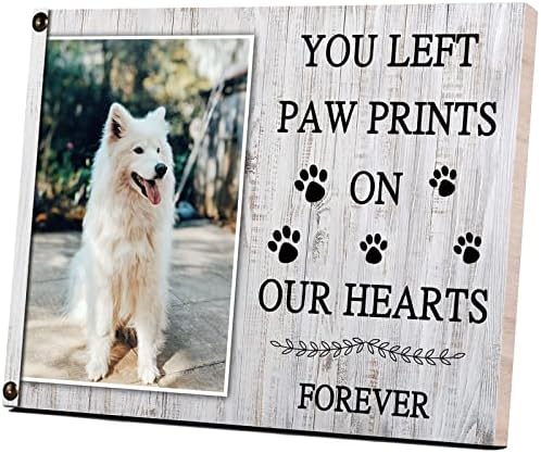 Kingnow Pet Memorial Picture Frame Dog ou Cat Picture Frames 5x7 Wood Memorial Pet Loss Picture Frame