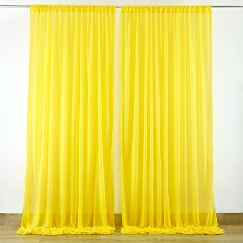 Htper 10x10 ft cortinas de cenário amarelo para festas, cortinas de limão de tecido de tecido puro sem rugas para casamentos para
