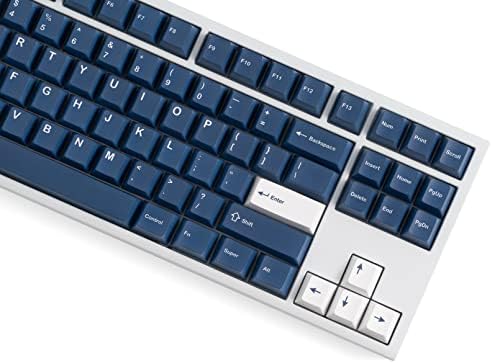 KeebsForall Freebird TKL teclado de jogos mecânicos USB com fio, estojo de alumínio branco com calças de chaves da Marinha, 88 chaves com switches lineares rosa rosa lubrificados para Mac & Windows PC