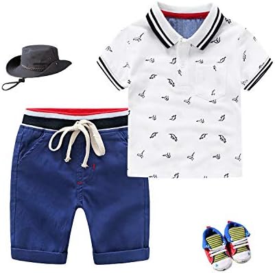 Yilaku criança menino roupas de verão roupas de bebê roupas de manga curta + shorts 2 peça infantil garoto de algodão roupas