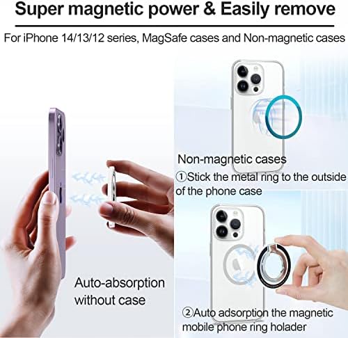 Dolrso Magnetic Telefone Titular, compatível com o suporte do anel de telefone MagSafe, garra de telefone removível,