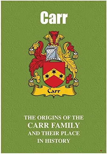 I Luv Ltd Carr Livreto de história do sobrenome da família inglesa com breves fatos históricos