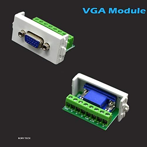 RJ11 + VGA Conectores Informações Tampa da placa de parede com módulos soquete de placa facial para o sistema de cabeamento
