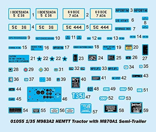 Trompetista 001055 M983A2 Trator hemtt com kit de modelo de semi-trailer M870A1, vários