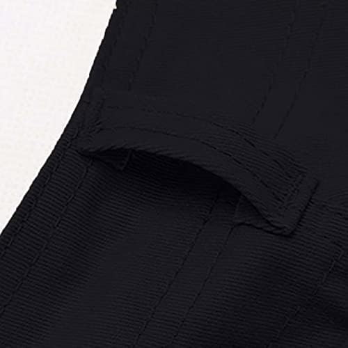 Miashui Little l Moda masculina Longo de algodão grande masculino Multi Pocket Casual Street Style Capris 12 Presente