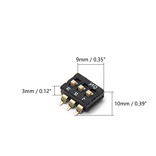 FILECT 5PCS Tipo de linha lateral Diper interruptores de dique lateral 2,54mm Pitch 10 Posição Dial lateral Diper Switches para produto de programação automática, preto