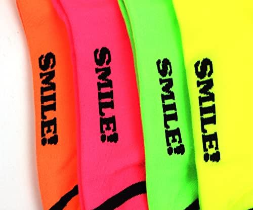 Donoba Women Crew tornozelo meias neon vívidas 5 cores para adolescente 4 ~ 5 pares
