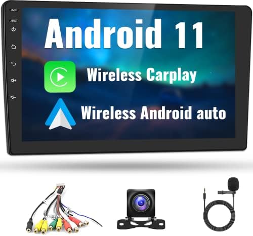 2g+32g Android 11 estéreo de carro duplo com carro sem fio CarPlay Android, rádio do carro Bluetooth de 9 polegadas,