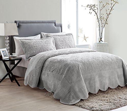 VCNY Home - King Quilt Set, cama de 3 peças com shams combinando, decoração de quarto elegante