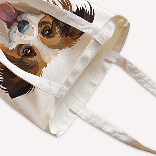 Médio Animal Dogs Pattern Canvas Bag para professores, mães, estudantes e enfermeiras