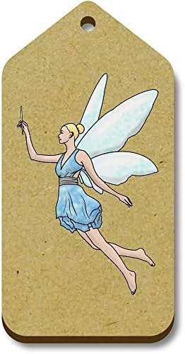 10 x grandes etiquetas de presente de madeira 'Blue Fairy'