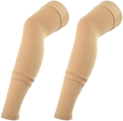 Vocoste 1 par coxa meias altas mangas de compressão com elástico para mulheres homens