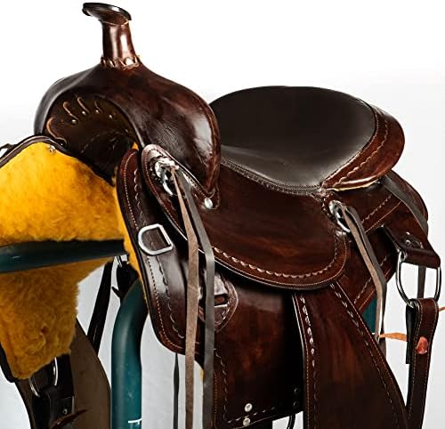 HULARA SLUGE WESTIAL Ferramenta de couro genuíno sela de cavalo esculpido Tamanho confortável Tamanho de 14 polegadas a 18
