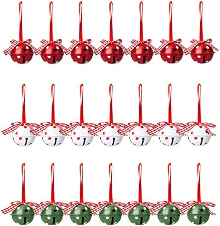 AMOSFUN 24PCS Christmas Bell Ornament Christmas Jingle Bells pendurando os enfeites de árvore de Natal para a festa de férias de natal favor