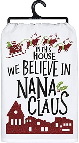 Toalha de cozinha para primitivas - acreditamos em Nana Claus
