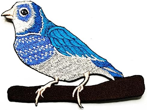 Kleenplus 3pcs. Blue Bird costurar ferro em manchas bordadas de pássaros animais de desenho animado Projetos de artesanato acessórios